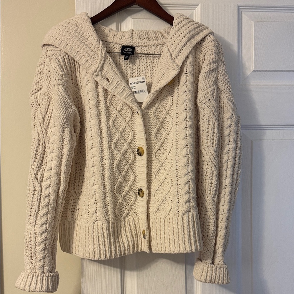 Classic Cream Cable Knit Cardigan
